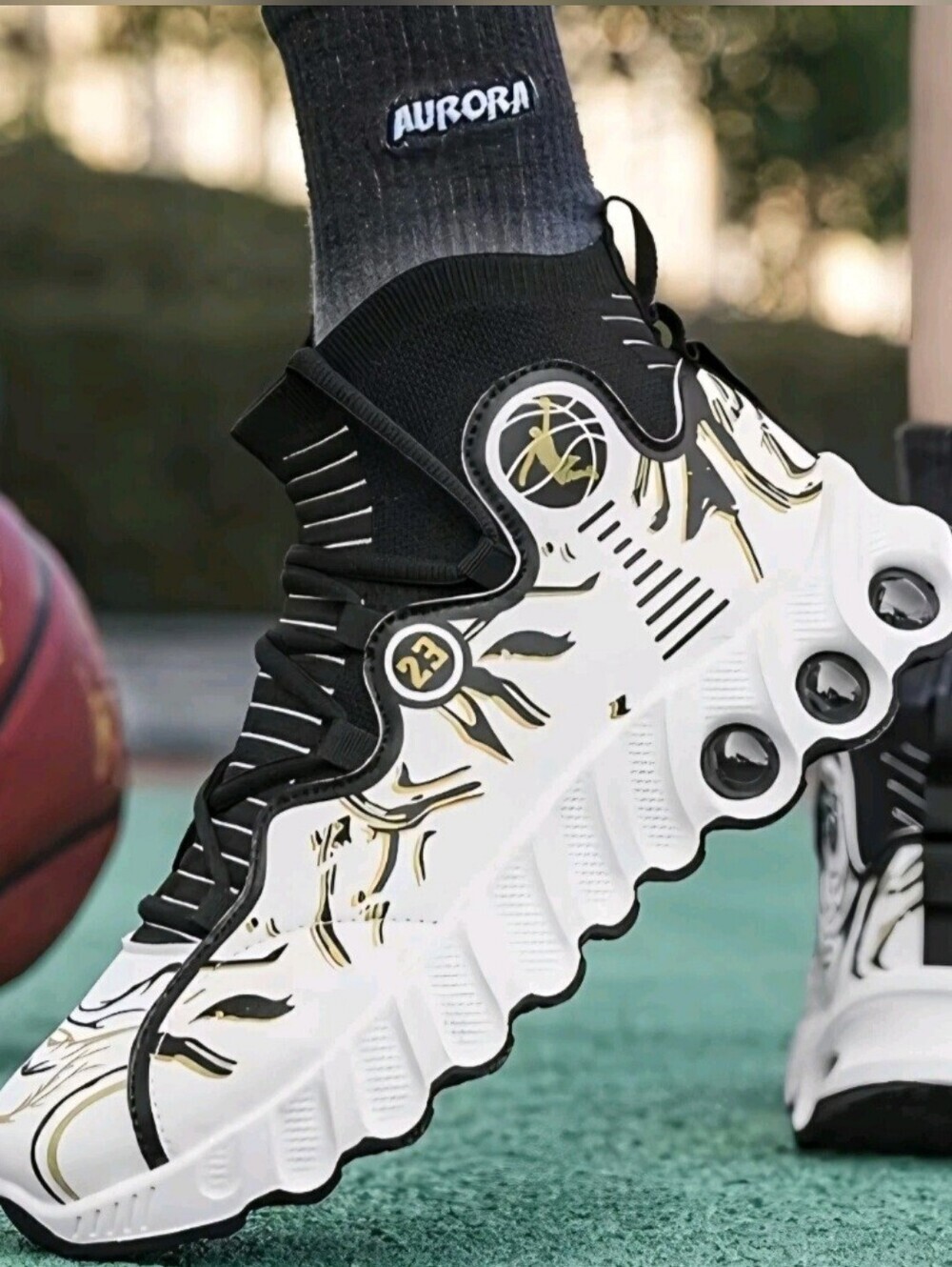 GSSZO HighTop Cushioned Basketball Shoes -White/Red/Black Three-Color Men's 11